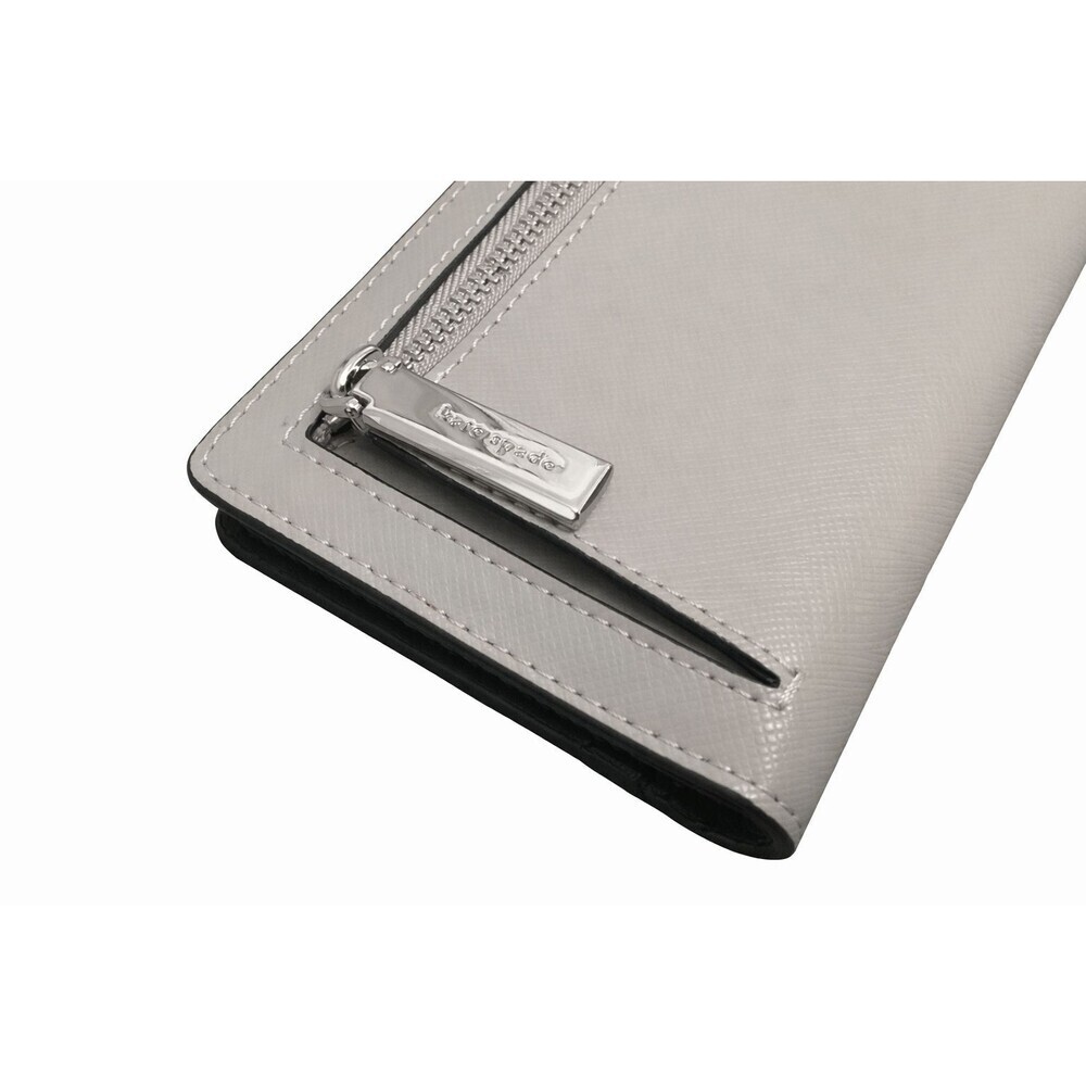 Kate Spade Staci Colorblock Wallet Slim Bifold Nimbus Gray White Wallet Grey New - Picture 4 of 6